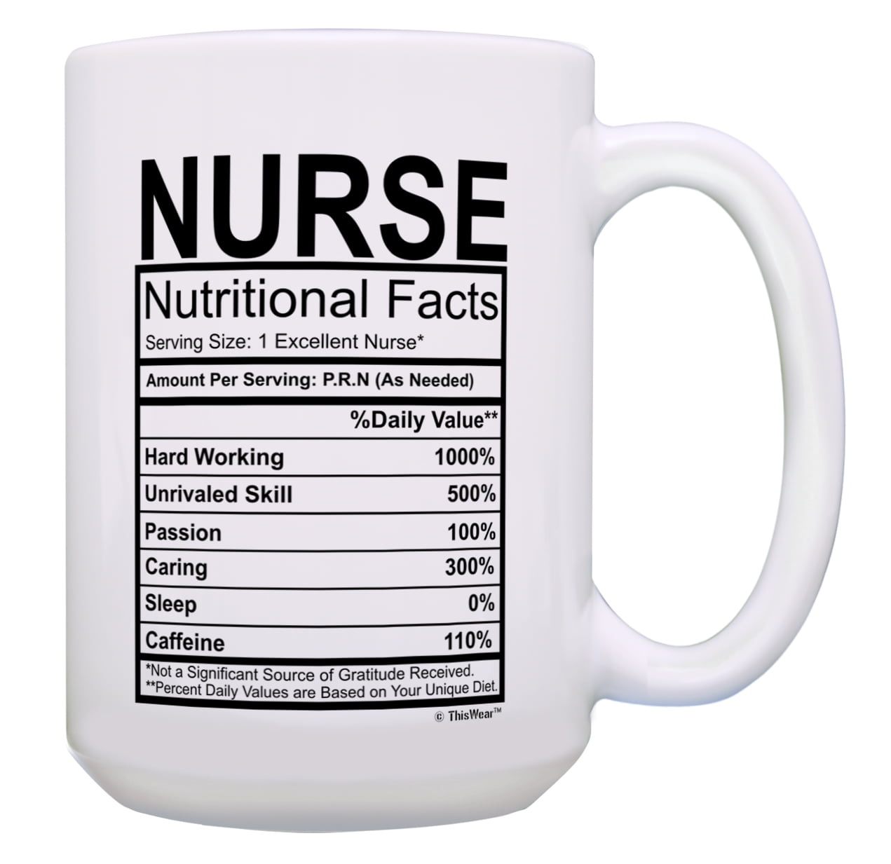 ThisWear Mom Nutritional Facts Label Funny Gifts for Mom Gag Gift 11oz  Ceramic Coffee Mug