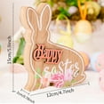 thumbnail image 3 of Easter Wooden Bunny Shape Table Ornament Farmhouse Tabletop Decor with Rabbit Ornament for Spring Party Decorations Easter Decor Bunnies Spring Decor, 3 of 4