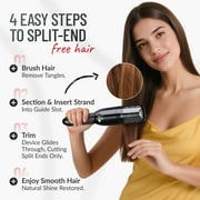 Split Ender Pro 2 - Cordless Split End Hair Trimmer, Rechargeable Tool for the Fast & Easy Removal of Split Damaged Hair Ends - Black