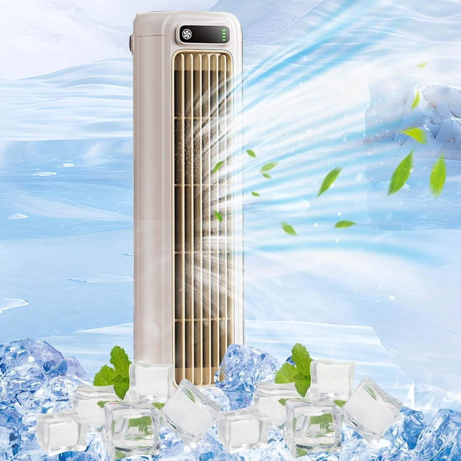 BUERCWS Portable Cooling Fan - Hydro Chill System Cools Air Instantly, Multi Directional Vents for Targeted Cooling in Small Spaces