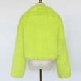 thumbnail image 7 of Womens Winter Faux Fur Coats Fleece Cropped Jacket Lapel Open Front Long Sleeve Shaggy Warm Outerwear Fall Clothes, 7 of 7