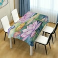 thumbnail image 7 of Lotus Painting Rectangle Tablecloth Waterproof Polyester Table Clothative Stain Resistant & Wrinkle Resistant Washable Table Cover for Dining Table/Party/Camping 54x57 Inch Decor Gift, 7 of 7