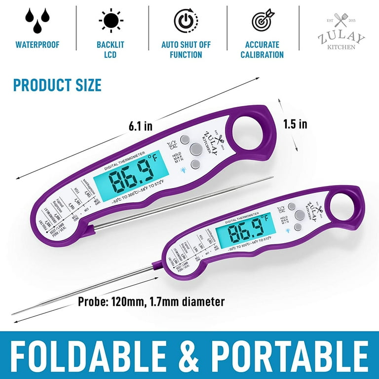 Waterproof Digital Meat Thermometer with Backlight, Calibration & Internal  Magnetic Mount