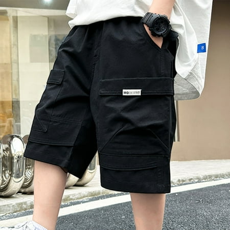 Fengqque Boys and Girls Cargo Shorts Outdoor Quick Dry Hiking Shorts Athletic Short with Pockets 6-16 Years Old Black 13 Years