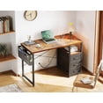 thumbnail image 6 of 40-Inch Small Computer Desk with Fabric Drawers and Charging Station, Kids Girls Teen Study Writing Desk for Bedroom, Home Office Desk with Storage Shelf & Bag for Small Space,Vintage, 6 of 15