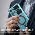 thumbnail image 6 of for Samsung Galaxy S24 Ultra Armor Case Stand, [Compatible with MagSafe] Military Grade Drop Protection Rugged Shockproof Grip Hard Heavy Duty Bumper Car Magnetic Cover, Lightblue, 6 of 10