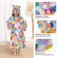 thumbnail image 3 of FORMRS Wearable Blanket Hoodie with Sleeves for Kids Cozy Flannel Sweatshirt, Purple Colorful Circles, 3 of 7