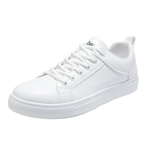 eileial Men's Invisible Height Increasing Elevator Shoes - Leather Lace-up Fashion Sneakers,White 9