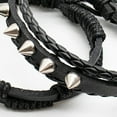 thumbnail image 5 of 4Pcs Punk Rock Leather Cuffs with Metal Studs & Beads, Adjustable Braided Wristbands for Men Women Unisex Gifts, 5 of 8