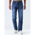 thumbnail image 2 of Arvbitana Men's Retro Jeans Gradient Color Distressed Long Pants Slim Straight Denim Pants Casual Pockets Trousers for Daily Street, 2 of 6