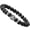 A, variant on Natural Charm Lava Rock Stone with A-Z Letters Alphabet Bead Bracelet Men Women-N