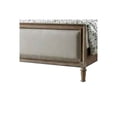 thumbnail image 2 of Benjara Queen Size Bed with Nailhead Trim and Fluted Turned Legs, Brown and Beige, 2 of 5
