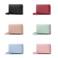 thumbnail image 2 of Sonducket Carteras de mujer Color sólido PU tarjetero corto cierre con cremallera monedero de tres pliegues estilo Simple bolso moneda llaves Carteras Verde, 2 of 6