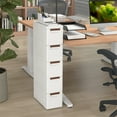 thumbnail image 2 of Gymax 2PCS 5-Drawer Narrow Rolling Storage Cabinet w/ Pull Handles Built-in Wheels, 2 of 10