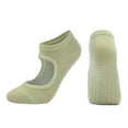 thumbnail image 1 of Green Socks Ladies' Solid Color Backless Grip Socks Yoga Ankle Sports Socks Ladies' Anti Slip Slippers Socks, 1 of 2