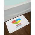 thumbnail image 2 of Autism Bath Mat, Typography with a Puzzle Like Heart Shape Raise Hope, Plush Bathroom Decor Mat with Non Slip Backing, 29.5" X 17.5", Multicolor, by Ambesonne, 2 of 2