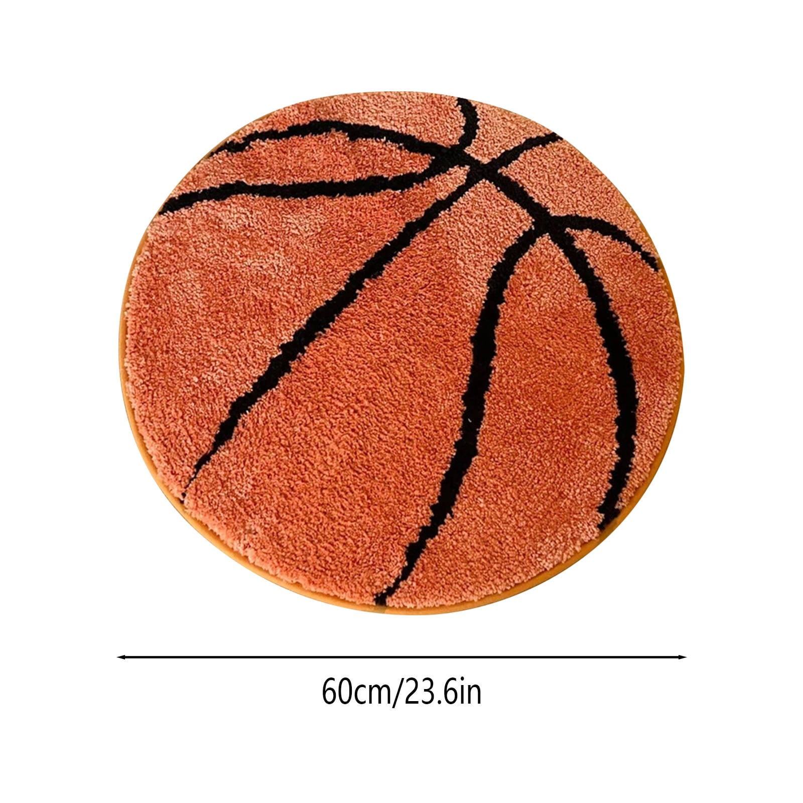 Basketball Rug, Soft and Comfy Sports Themed Round Area Rugs Bedroom Living Room Carpet Kitchen Mat Bath Rugs for Bathroom, Basketball Themed Room Decor for Kids Bedroom Men Cave(80*80cm)