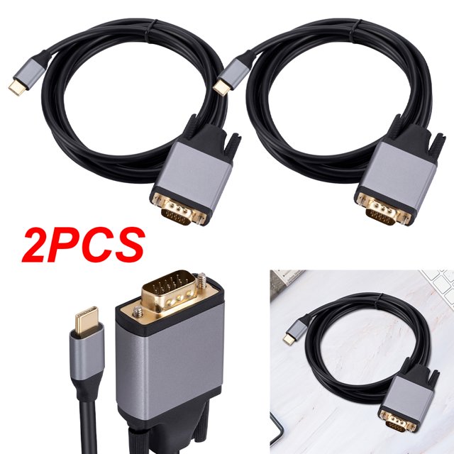 WDOplteas Adaptador Tipo C A VGA Cable Pantalla HD Aleación Aluminio 10Gbps para Proyector MacBook