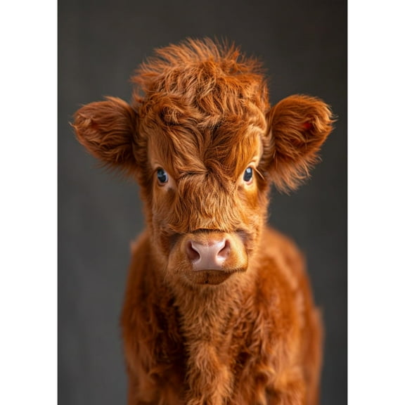 5D Diamond Art Brown Cute Highland Cattle DIY Paint with Full Drill Round Diamond Gems Painting by Number Kits for Adults Art Craft Home Wall Decor 15.8x19.8in(1)