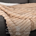 thumbnail image 3 of Lavish Home 60x70in Faux Fur Throw Blanket for Couch, Bed, or Chair (Taupe), 3 of 6