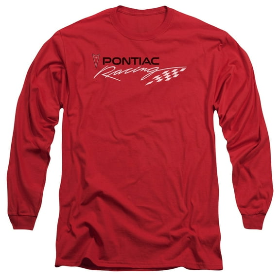 Pontiac Red Pontiac Racing Long Sleeve Adult 18/1 T-Shirt Red