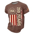 thumbnail image 2 of 250 USA Anniversary Men's USA 250 Years T Shirt Patriotic American Flag Graphic Tee Vintage Short Sleeve Casual Top, 2 of 4