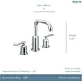thumbnail image 2 of Moen TV6142BL Gibson Matte Black Two-Handle High Arc Widespread Bathroom Sink Faucet for 3-Hole Setups with Valve Included, 2 of 6