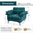 thumbnail image 7 of Resenkos Modern Fabric Accent Armchair with Original Distributed Spring and Armrest Cushions, Fabric Lazy Chair Large Accent Chair, Upholstered Armchair for Living Room, Bedroom, Dorm, Peacock Blue, 7 of 7