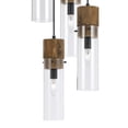 thumbnail image 4 of 5 Bulb Wind Chime Design Pendant with Cylindrical Glass Shades, Black- Saltoro Sherpi, 4 of 5