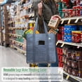 thumbnail image 4 of VENO 4 Pack Reusable Grocery Shopping Bag w/Hard Bottom, Foldable, Multi-Purpose Heavy-Duty Tote, Daily Utility Bag, Stands Upright, Sustainable (Gray), 4 of 10