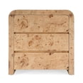 thumbnail image 5 of Pemberly Row Modern 3 Drawer Burl Wood Curved Chest - Light Burl, 5 of 10