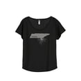 thumbnail image 1 of Thread Tank Home Roots State Tennessee TN Women's Relaxed Slouchy Dolman T-Shirt Tee Heather Black Small, 1 of 4