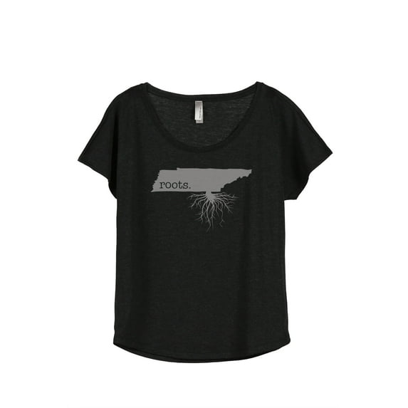 Thread Tank Home Roots State Tennessee TN Women's Relaxed Slouchy Dolman T-Shirt Tee Heather Black Small