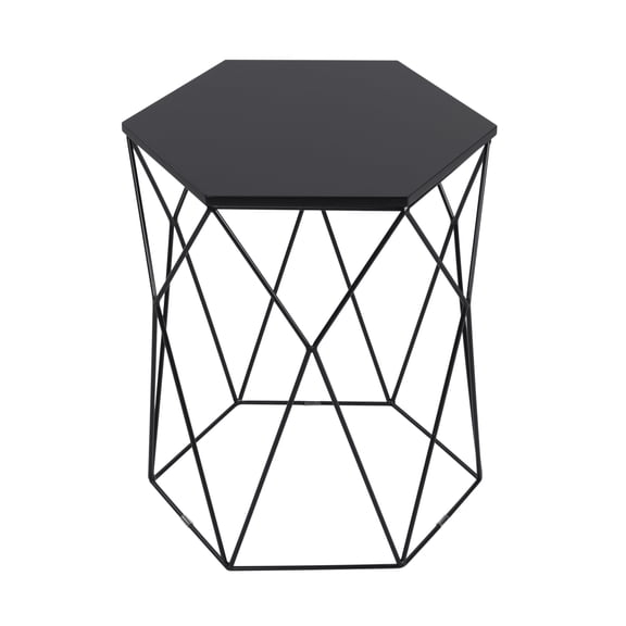 Serta at Home Element Geometric Side Table in Midnight Black