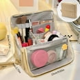 thumbnail image 4 of Doresty Makeup Bag, Standing Makeup Bag – Portable, Large Capacity, Waterproof Multi-Purpose Oxford Cloth Makeup Bags Organizer with Compartments, Travel Toiletry Bags for Women, 4 of 7