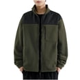 thumbnail image 2 of LOVZFMLL Jackets for Men's Fall And Winter Color Blocked Fleece Jacket Casual Cardigan Jacket, 2 of 9