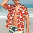 thumbnail image 4 of Uemuo Tomatoes Printed Regular Fit Short Sleeve Casual Hawaiian Shirt for Men,Aloha shirt,Tropical shirt,Floral print shirt,Vacation Beach shirt-Medium, 4 of 9