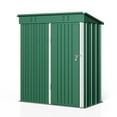thumbnail image 5 of Green Shed, Asofer Metal Storage Shed with Sloping Roof for Backyard Patio Lawn, Small Garden Tool Shed, 5 of 11