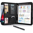 thumbnail image 1 of A4 Leather Document Bag with Waterproof Zipper with Ring Binder, Notepad, Briefcase, Briefcase, Briefcase for Business Meeting, Black, 1 of 5