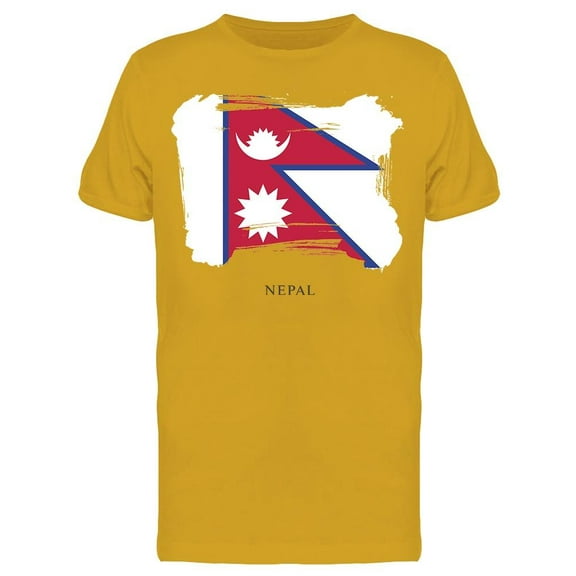 Flag Of Nepal Brush Stroke T-Shirt Men -Image by Shutterstock, Male 3X-Large