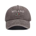 thumbnail image 2 of Womens Sun Hat Unisex Milan Printed Baseball Cap Retro Washed Duckbill Cap, 2 of 3