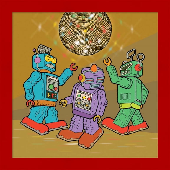 Great Art Now Boogie Bots by Duncan Wilson, Framed Wall Art, 14W x 14H
