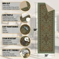 thumbnail image 3 of Ottomanson Medallion Bathroom Runner Rug 20" x 59" - Non Slip Low Pile Carpet, Seafoam Green, 3 of 13