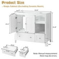thumbnail image 4 of IVV White Bathroom Cabinet, Double-Door Vanity Base Cabinet with 2 Drawers and Open Shelves, 35.43"L x 18.11"W x 32.28"H, 4 of 7