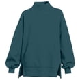 thumbnail image 5 of Jamsmile Women Sweatshirt Casual Neck Solid Color Sweatshirts Comfortable Tops Relaxed Fit Warm Knit Round Layering, 5 of 5