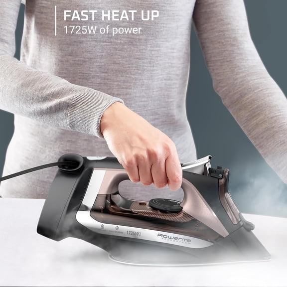 Access Stainless Steel Soleplate Steam Iron with Retractable Cord, 1725 , Black Clothes Iron, DW2459