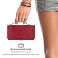 thumbnail image 3 of for iPhone 16 Pro Case, for iPhone 16 Pro Wallet Case, Premium PU Leather [Magnetic Flip] [Zipper Pocket] [Wristband] [Card Holder] Detachable Case for iPhone 16 Pro,Red, 3 of 15