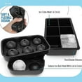 thumbnail image 3 of Labymos Food Grade Silicone Ice Cube Tray 6 Grids Round Ice Ball Cube Mold Small, 3 of 8