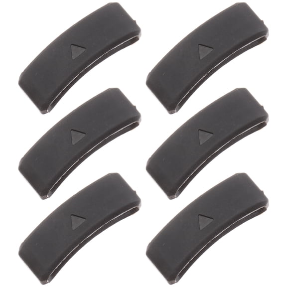 6-Pack Black Silicone Watch Band Keeper Flexible Anti-Skid Bands Compatible with Forerunner Models