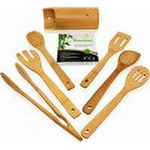 Juego de utensilios de cocina de madera RoyalHouse 7 piezas de bambú